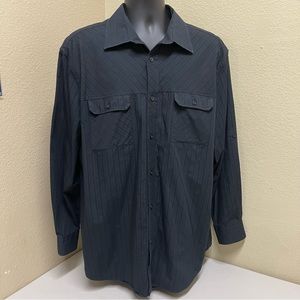 🛍️3/$15🛍️ ALFANI Dress Shirt Mens XXL Black
